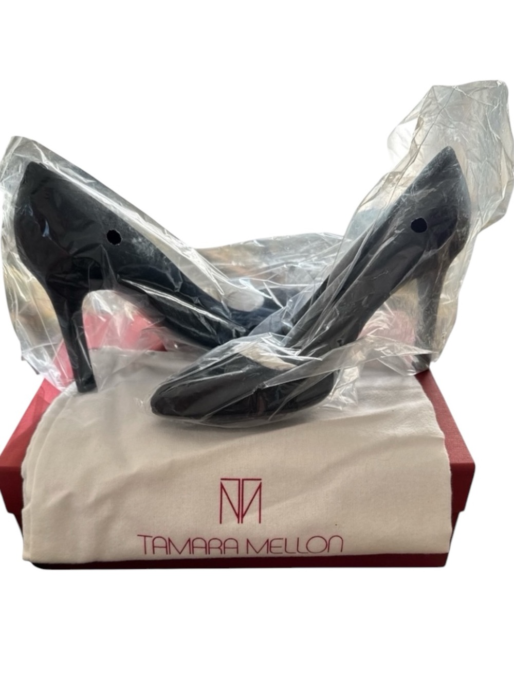 Tamara Mellon Heaven 70 Suede Heels Almond Toe Made in Italy Size 39.5 NIB - Picture 11 of 12